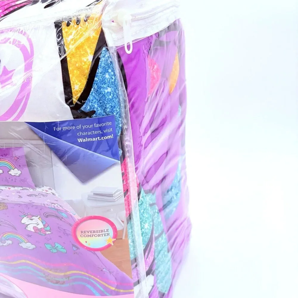 Nickelodeon JoJo Siwa Twin/Full Reversible Comforter and Sham Set Kid's Bedding